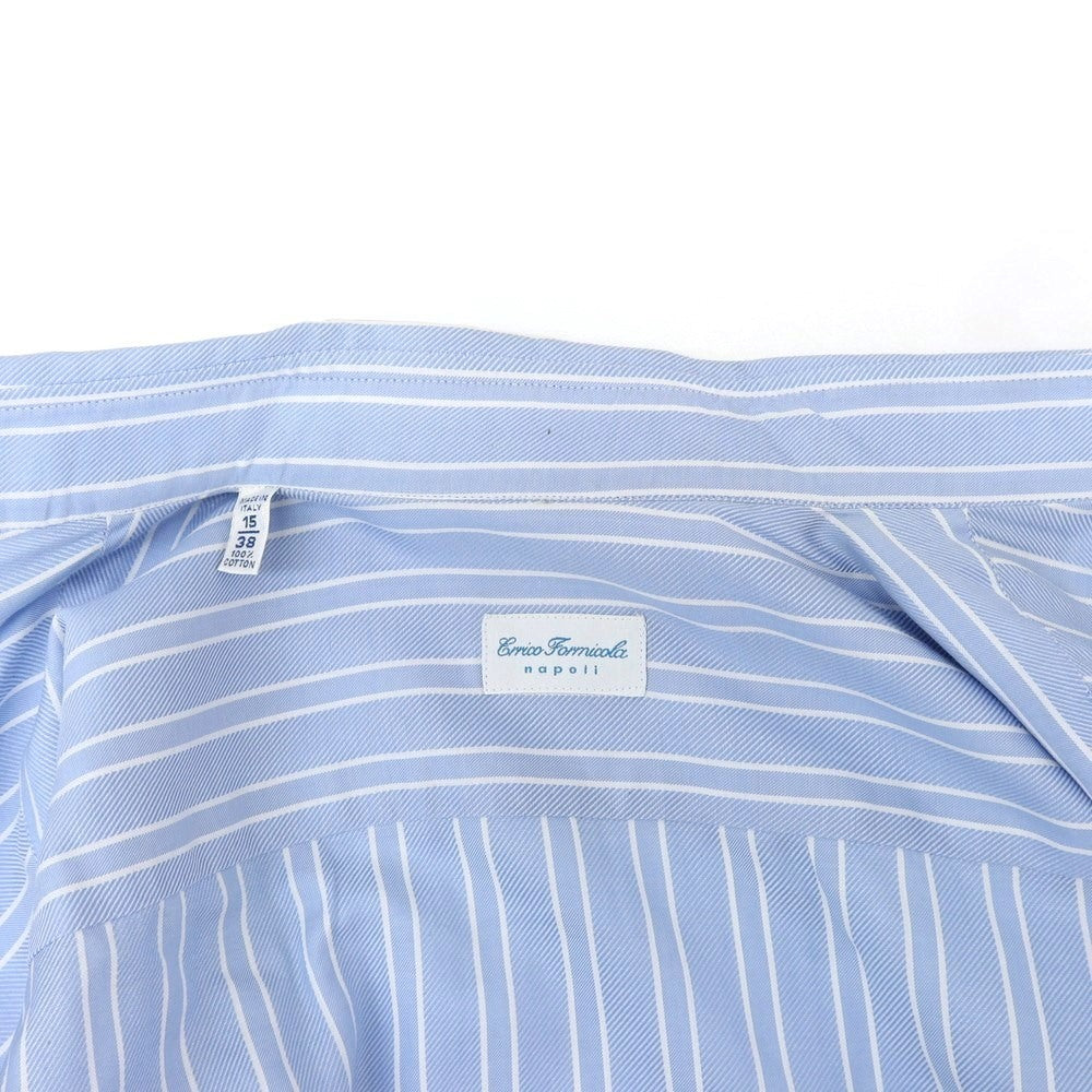 [Used] ERRICO FORMICOLA Cotton Striped Wide Collar Dress Shirt Light Blue x White [Size 38] [BLU] [S/S/A/W] [Condition Rank B] ​​[Men&