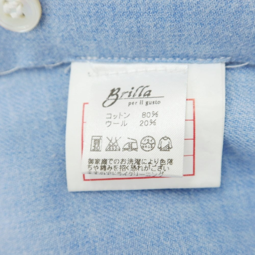 [Used] Mario Muscariello Cotton wool wide collar casual shirt light blue [Size S] [BLU] [A/W] [Condition rank D] [Men&