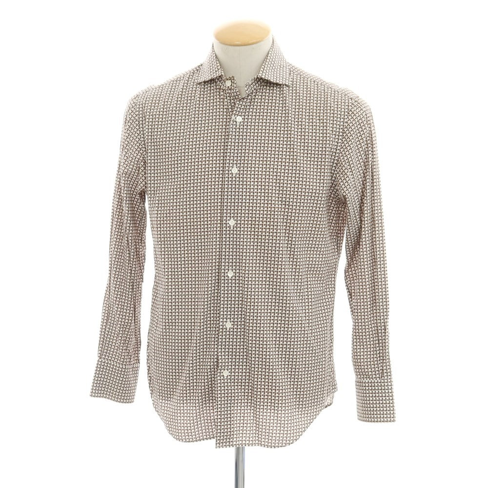 [Used] Emme te. Enne Cotton Horizontal Collar Casual Shirt Brown x White [Size XS] [BRW] [S/S/A/W] [Condition Rank B] ​​[Men&