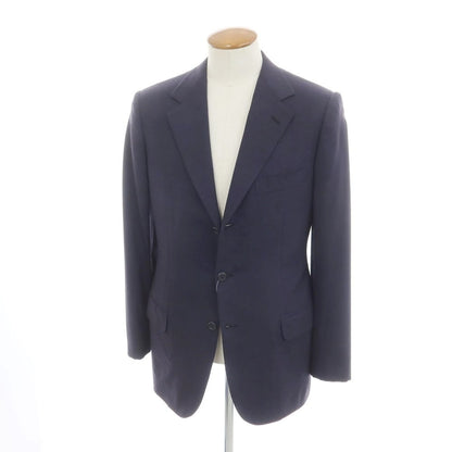 【中古】ブリオーニ Brioni ウール テーラードジャケット ダークネイビー【 表記なし(M位) 】【 状態ランクC 】【 メンズ 】