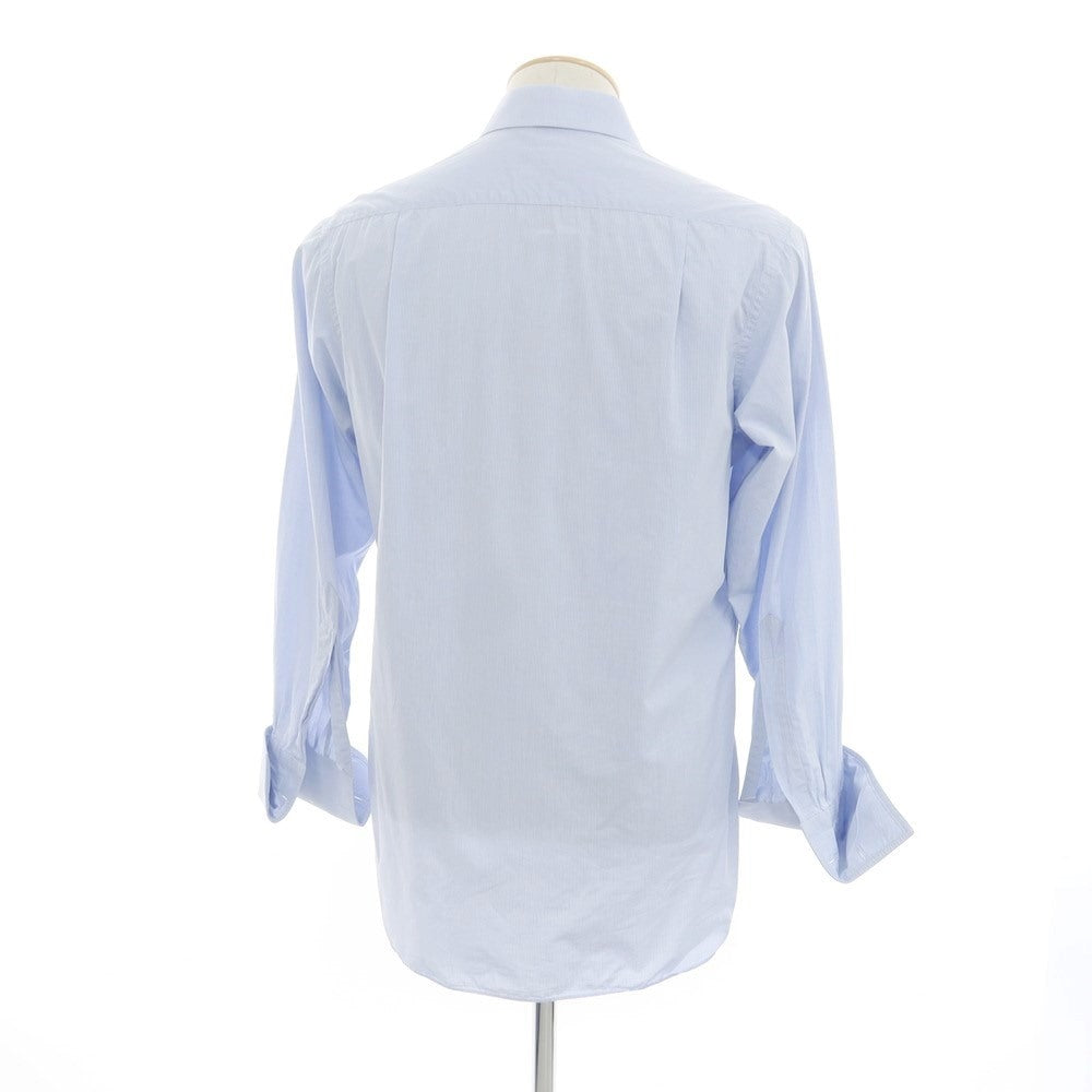 【中古】ターンブル＆アッサー Turnbull &amp; Asser コットン セミワイドカラー ドレスシャツ ホワイトxブルー【サイズ38-15】【WHT】【S/S/A/W】【状態ランクC】【メンズ】【759285】