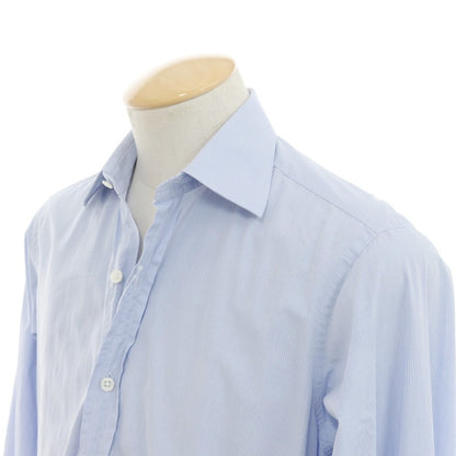 【中古】ターンブル＆アッサー Turnbull &amp; Asser コットン セミワイドカラー ドレスシャツ ホワイトxブルー【サイズ38-15】【WHT】【S/S/A/W】【状態ランクC】【メンズ】【759285】