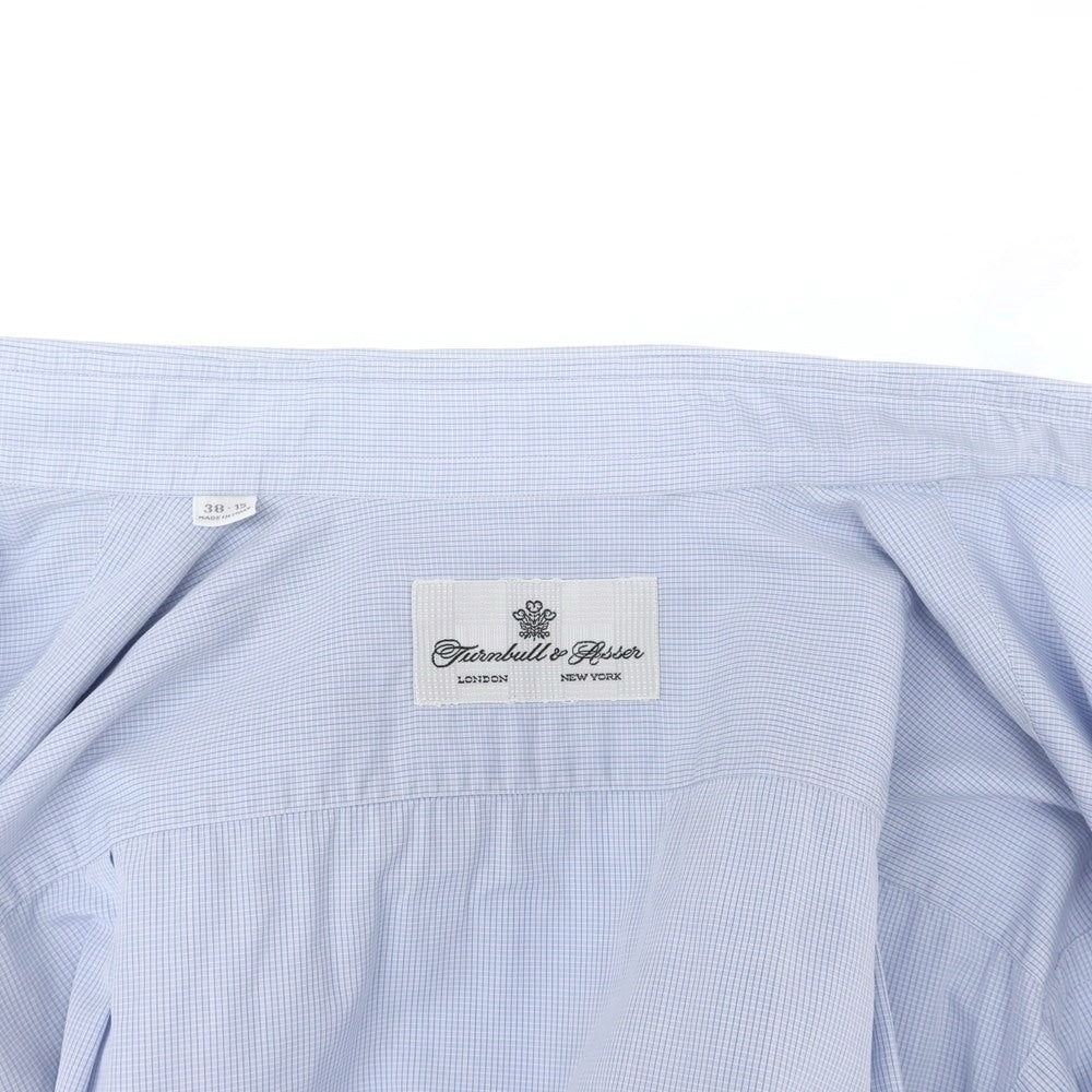 [Used] Turnbull &amp;amp; Asser Cotton Semi-Wide Collar Dress Shirt White x Blue [Size 38-15] [WHT] [S/S/A/W] [Condition Rank C] [Men&