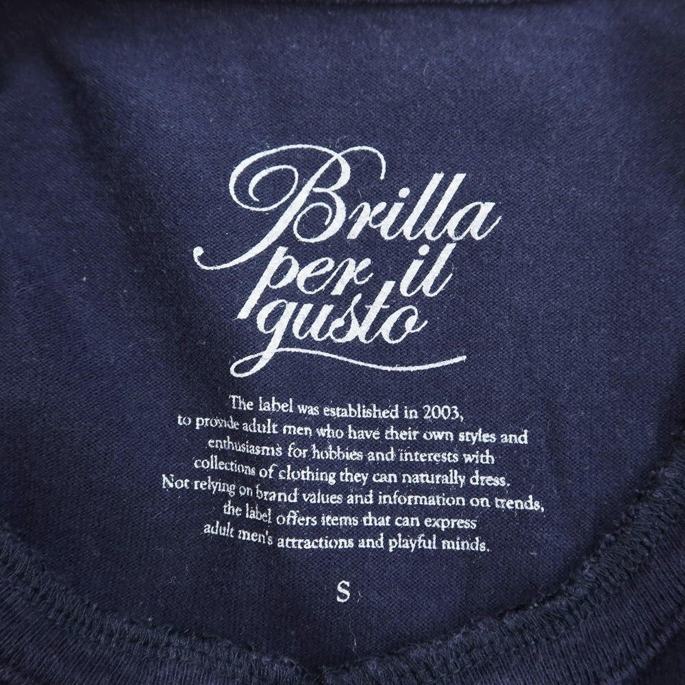 [Used] Brilla per il gusto Cotton Henley Neck Short Sleeve T-Shirt Navy [Size S] [NVY] [S/S] [Condition Rank C] [Men&