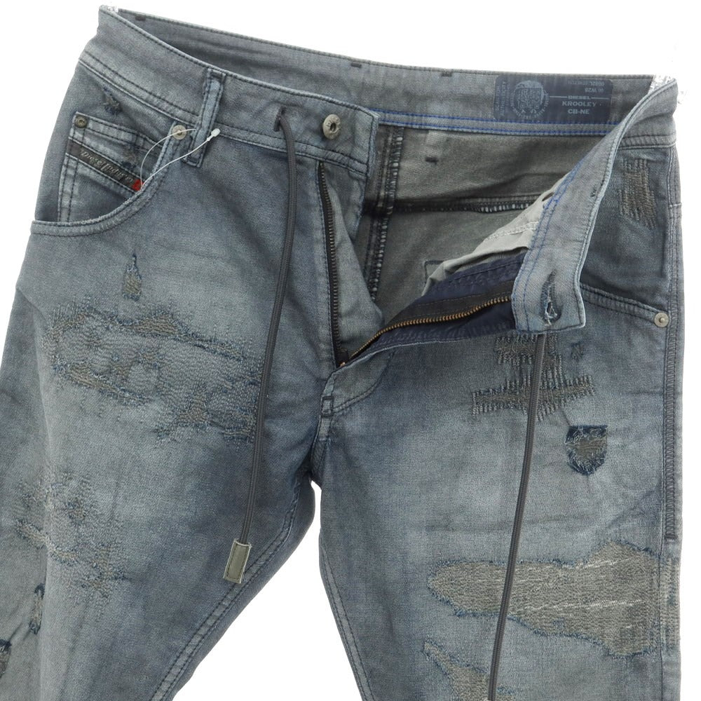 [Used] Diesel KROOLEY Repair &amp;amp; Distressed Denim Pants Jeans Navy Grey [28] [Condition Rank B] ​​[Men&