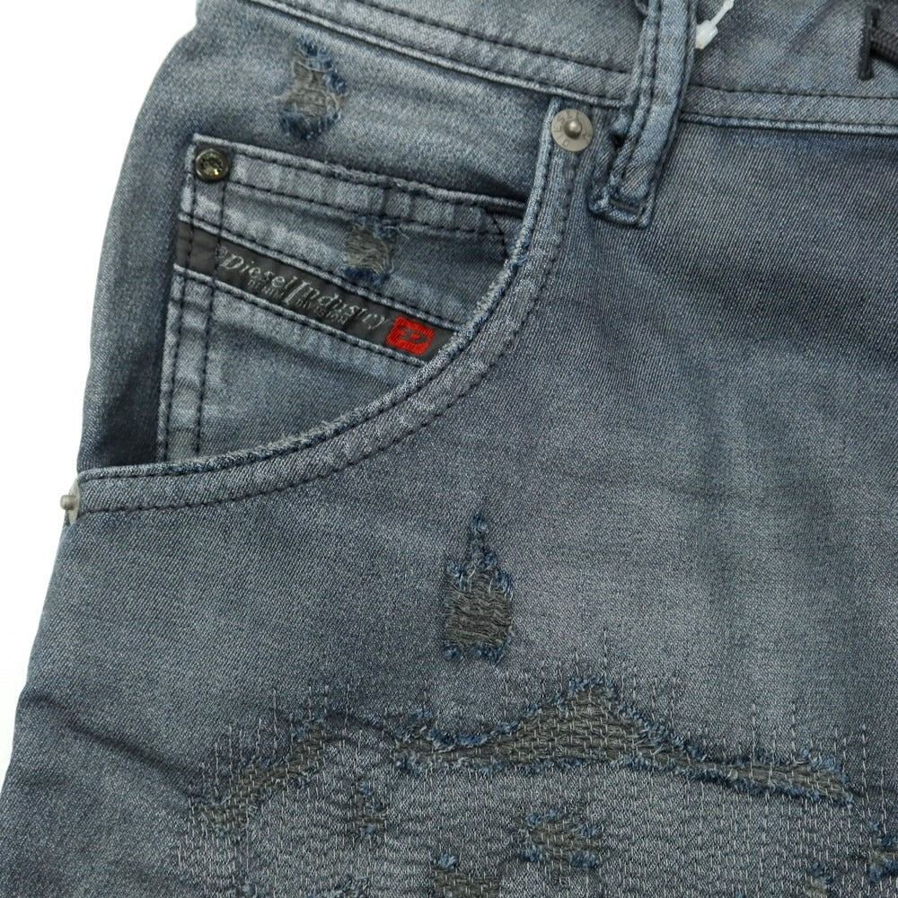 [Used] Diesel KROOLEY Repair &amp;amp; Distressed Denim Pants Jeans Navy Grey [28] [Condition Rank B] ​​[Men&