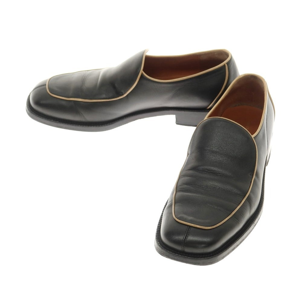 [Used] DRIES VAN NOTEN Loafers Square Toe Slip-on Loafers Black x Beige [41] [Condition Rank B] ​​[Men&