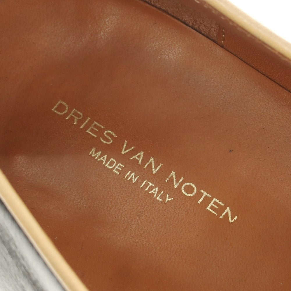 【中古】ドリスヴァンノッテン DRIES VAN NOTEN ローファー スクエアトゥ スリッポン ローファー ブラックxベージュ【 41 】【 状態ランクB 】【 メンズ 】