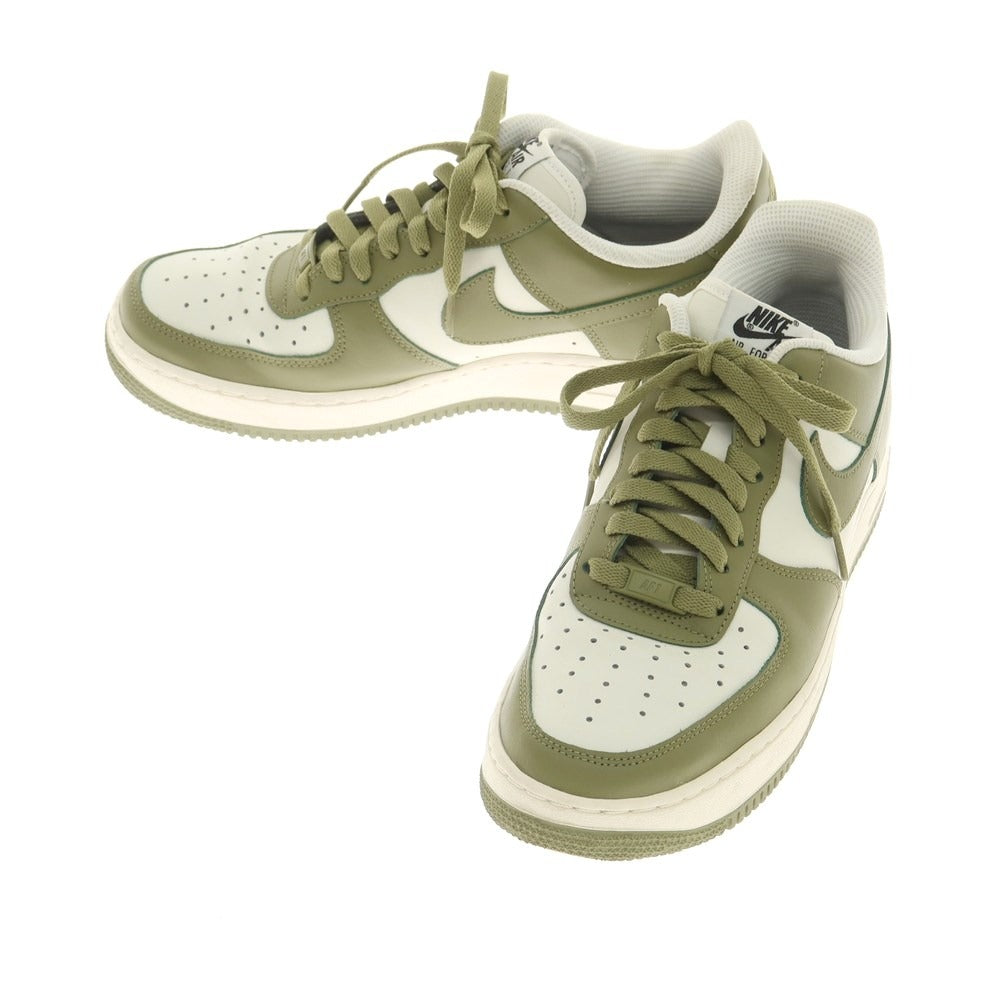 【中古】ナイキ NIKE NIKE BY YOU AIR FORCE 1 レザー スニーカー オリーブグリーンxホワイト【 27cm 】【 状態ランクB 】【 メンズ 】