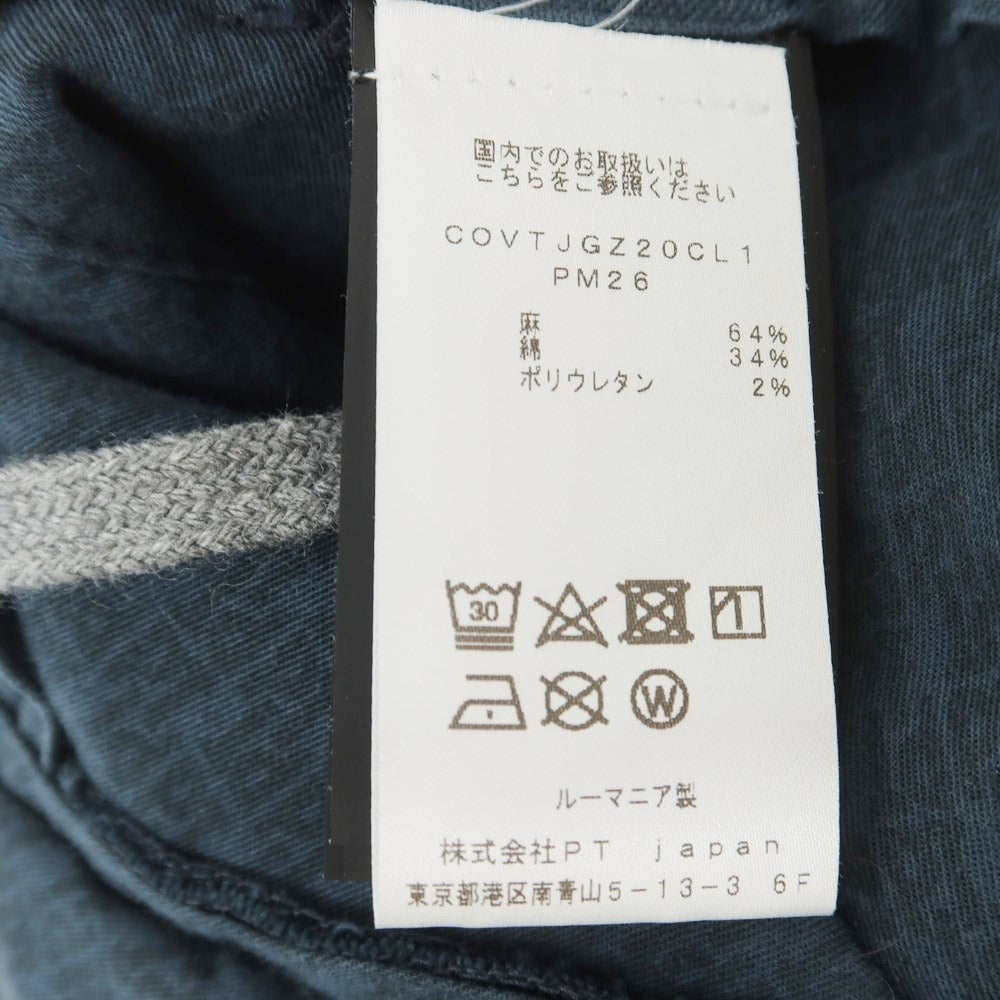 [Used] PT TORINO Linen Cotton Easy Casual Slacks Pants Navy [Size 46] [NVY] [S/S] [Condition Rank C] [Men&