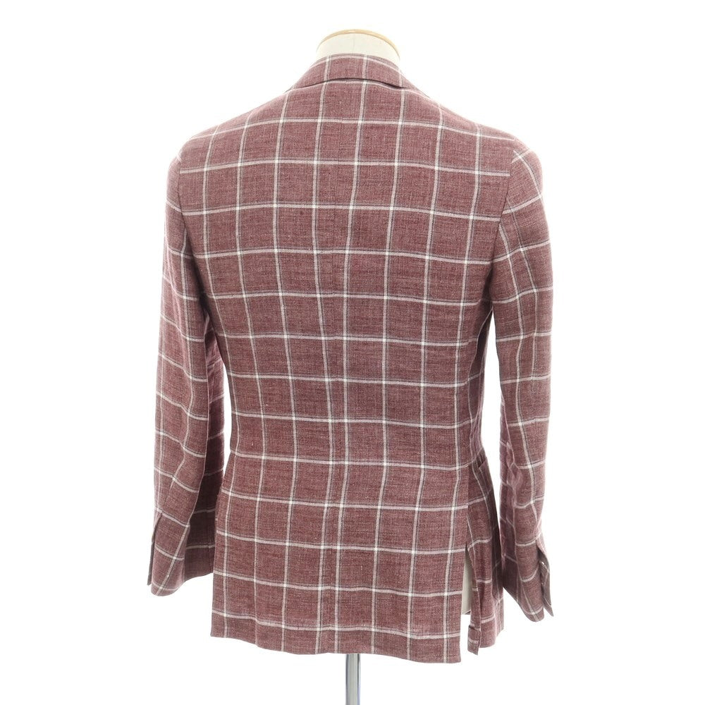 [Used] BOGLIOLI DOVER linen check tailored jacket, light burgundy x white [42] [Condition rank B] ​​[Men&