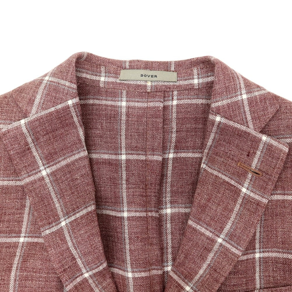 [Used] BOGLIOLI DOVER linen check tailored jacket, light burgundy x white [42] [Condition rank B] ​​[Men&