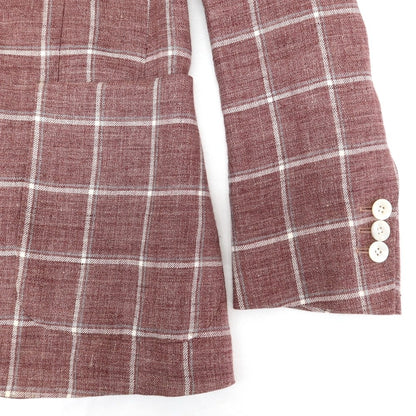 [Used] BOGLIOLI DOVER linen check tailored jacket, light burgundy x white [42] [Condition rank B] ​​[Men&