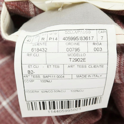 [Used] BOGLIOLI DOVER linen check tailored jacket, light burgundy x white [42] [Condition rank B] ​​[Men&