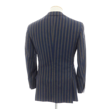 [Used] TOMORROWLAND Wool Linen Silk Striped Jacket Navy x Olive [8D46] [Condition Rank C] [Men&