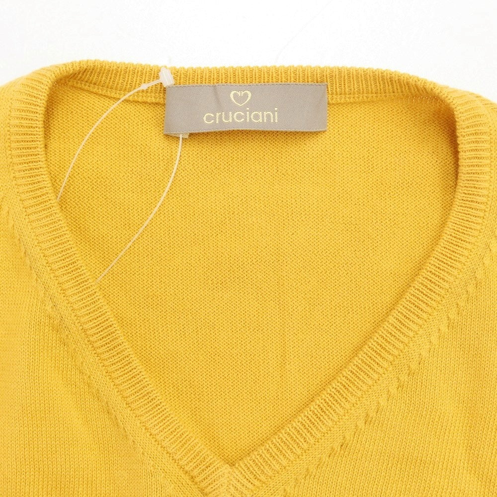 [Used] CRUCIANI High gauge cotton V-neck pullover knit Mustard yellow [Size 44] [YEL] [S/S] [Condition Rank B] ​​[Men&