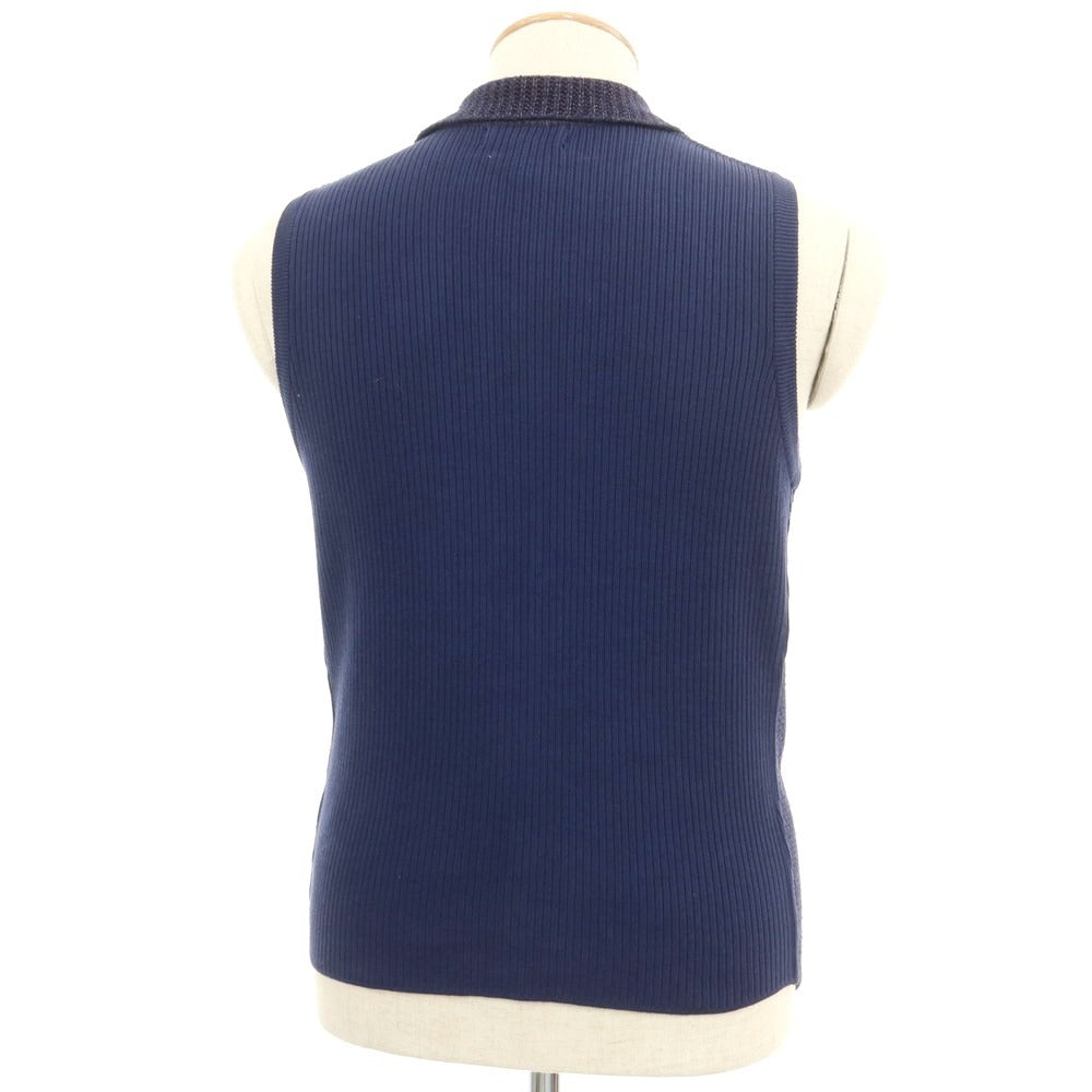 [Used] LARDINI Cotton Knit Vest Casual Gilet Navy x Brown [Size XS] [NVY] [S/S] [Condition Rank B] ​​[Men&