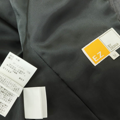 【中古】イージーバイゼニア E.Z BY ZEGNA レザー ワッシャー加工 トレンチコート ダークグレー【 M 】【 状態ランクC 】【 メンズ 】