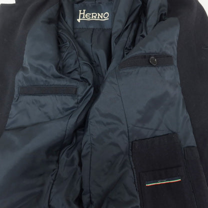 【中古】ヘルノ Herno コットンナイロンウール 中綿 ステンカラーコート ダークネイビー【 48 】【 状態ランクC 】【 メンズ 】