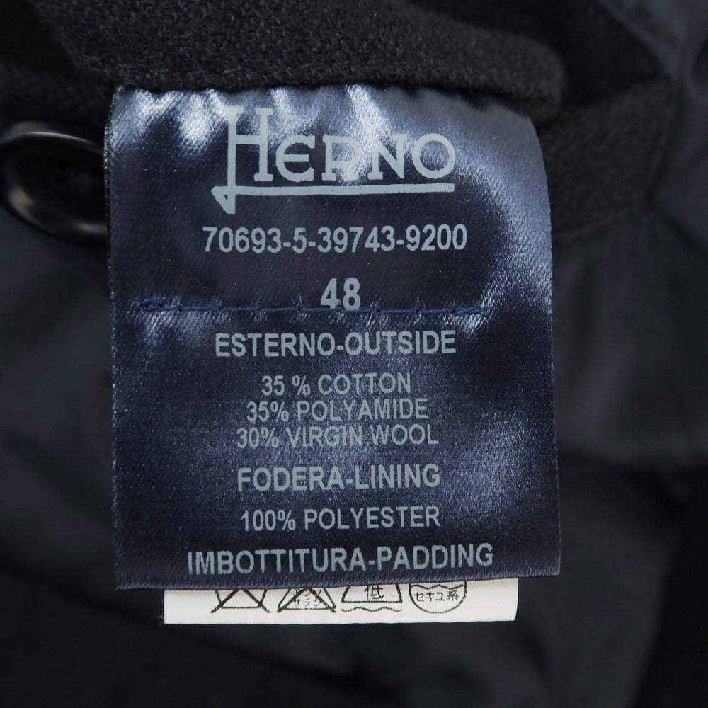【中古】ヘルノ Herno コットンナイロンウール 中綿 ステンカラーコート ダークネイビー【 48 】【 状態ランクC 】【 メンズ 】 [EPD]