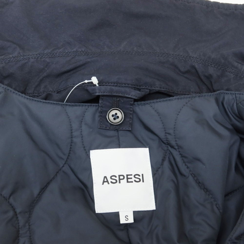 【中古】アスペジ ASPESI ポリエステルナイロン 中綿ライナー ステンカラーコート ネイビー【 S 】【 状態ランクC 】【 メンズ 】