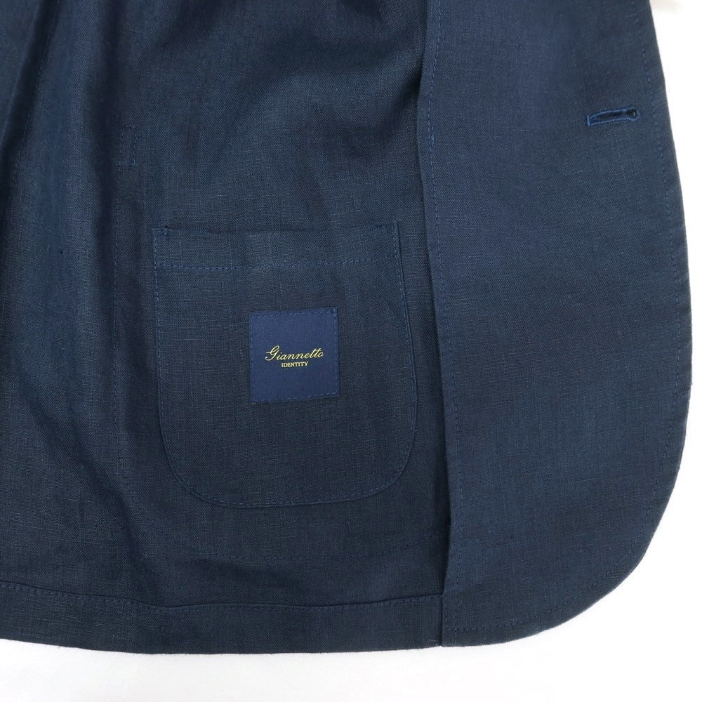 [Used] Giannetto Linen Unconstructed Casual Jacket Navy [48] [Condition Rank B] ​​[Men&