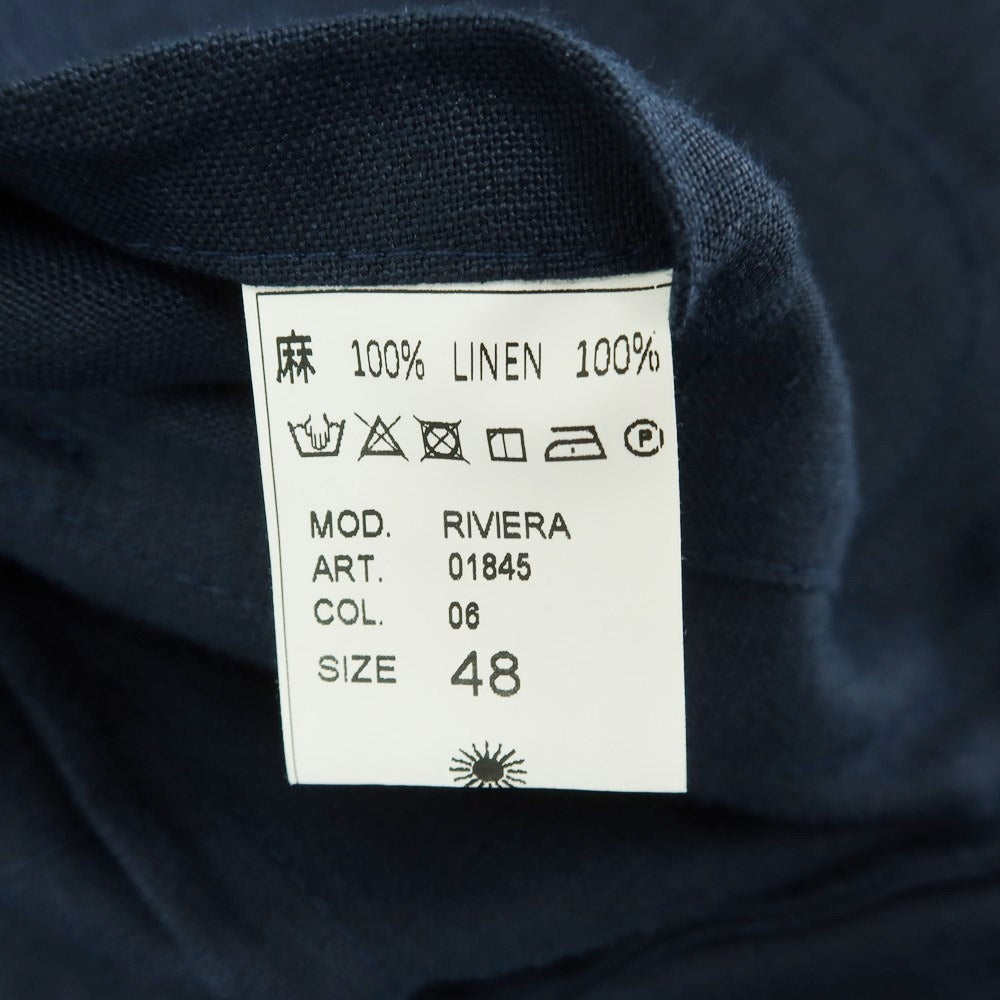 [Used] Giannetto Linen Unconstructed Casual Jacket Navy [48] [Condition Rank B] ​​[Men&