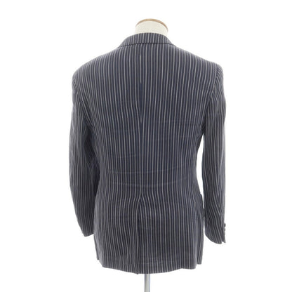 [Used] TONELLO Linen Rayon Striped Casual Jacket Dark Navy x White [46] [Condition Rank B] ​​[Men&