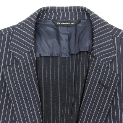 [Used] TONELLO Linen Rayon Striped Casual Jacket Dark Navy x White [46] [Condition Rank B] ​​[Men&