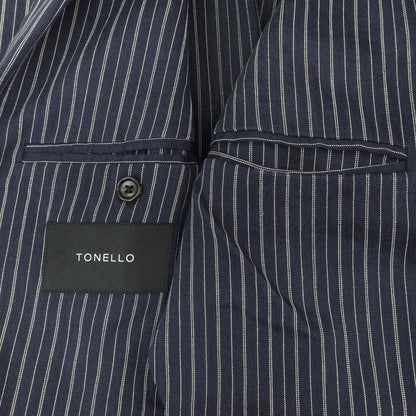 [Used] TONELLO Linen Rayon Striped Casual Jacket Dark Navy x White [46] [Condition Rank B] ​​[Men&