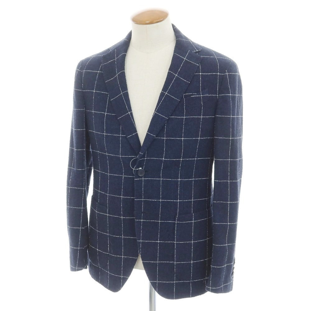 [Used] Altea Cotton Nylon Check Jacket Navy x White [46] [Condition Rank C] [Men&