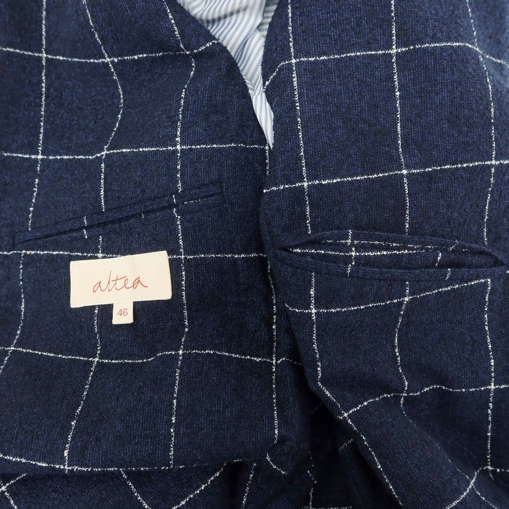 [Used] Altea Cotton Nylon Check Jacket Navy x White [46] [Condition Rank C] [Men&