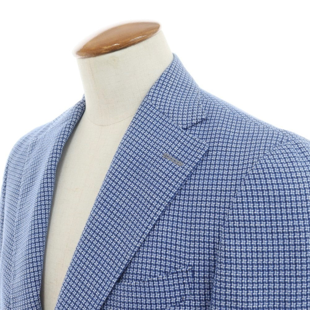 [Used] Luigi Borrelli Cotton Linen Tailored Jacket Blue x White [46] [Condition Rank B] ​​[Men&