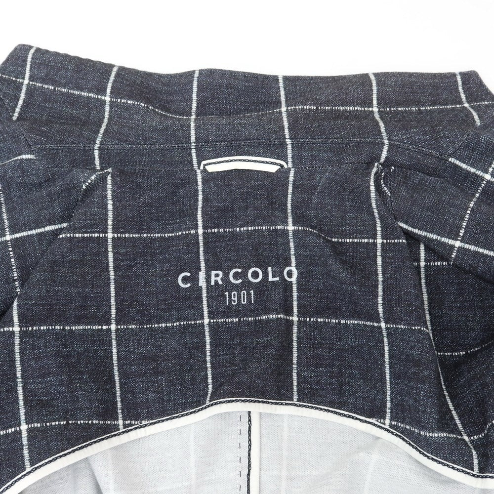 [Used] CIRCOLO 1901 Cotton Jersey Check Casual Jacket Gray x White [46] [Condition Rank B] ​​[Men&