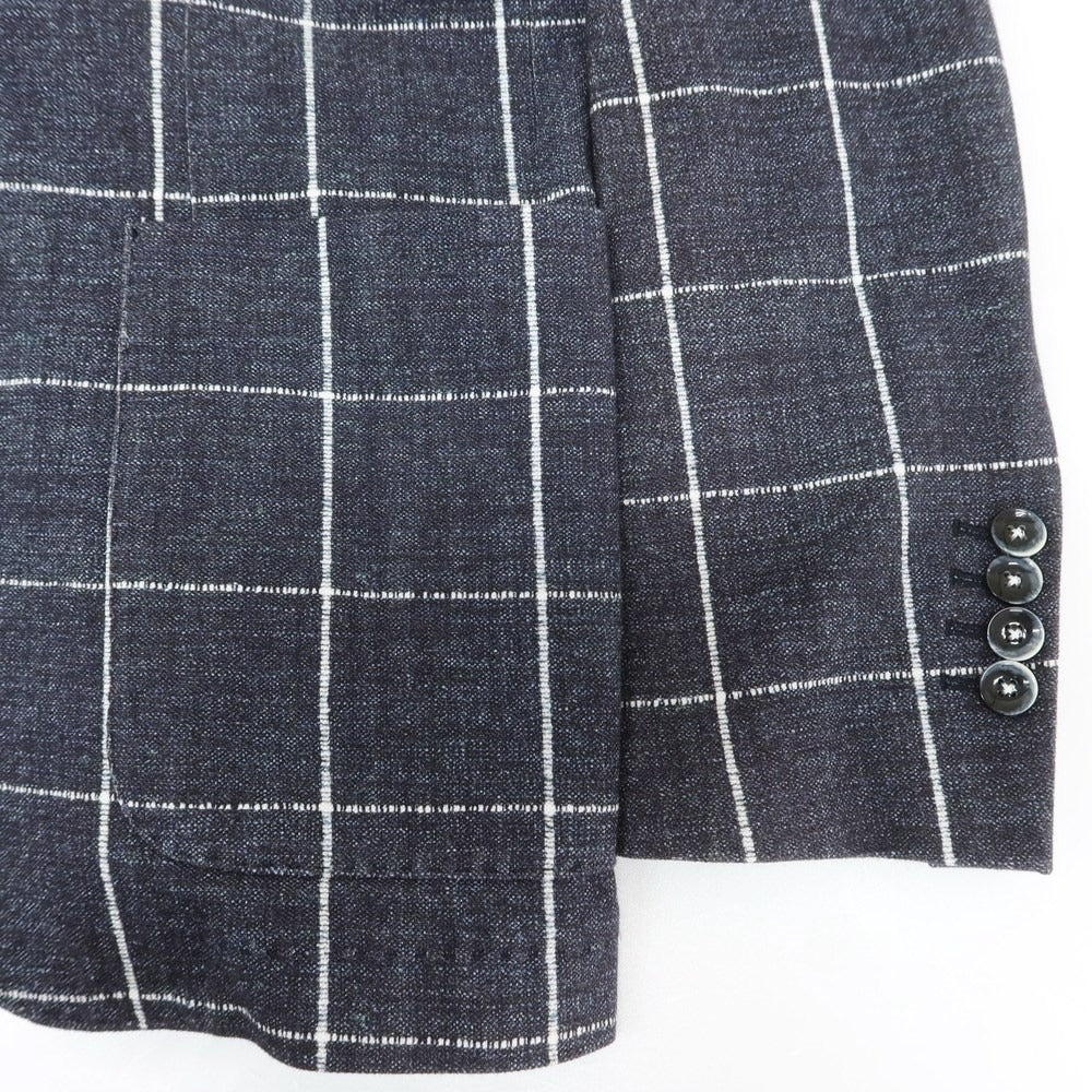 [Used] CIRCOLO 1901 Cotton Jersey Check Casual Jacket Gray x White [46] [Condition Rank B] ​​[Men&