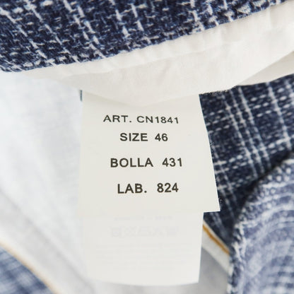 [Used] CIRCOLO 1901 Cotton Jersey Check Casual Jacket Navy x White [46] [Condition Rank B] ​​[Men&