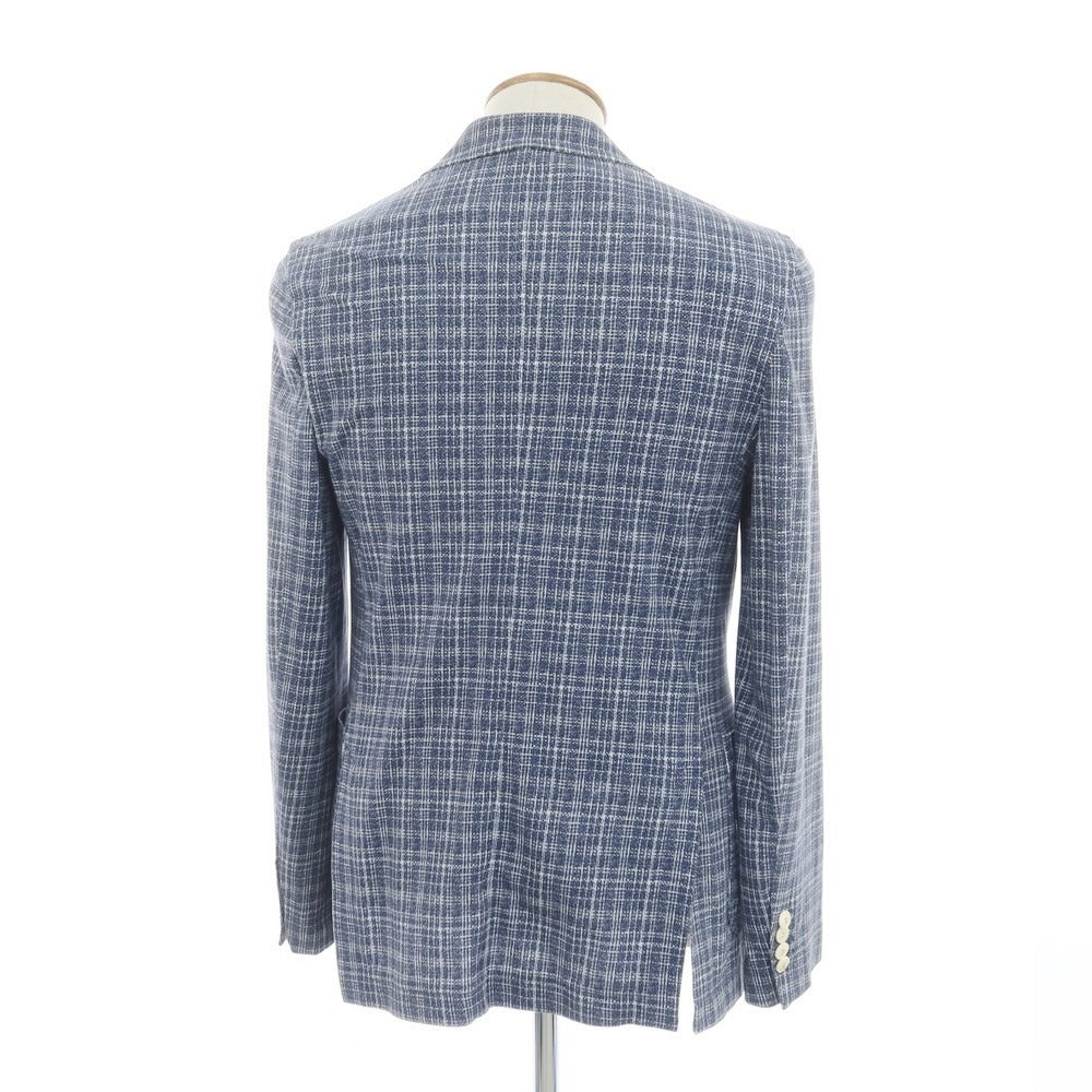 [Used] CIRCOLO 1901 Cotton Jersey Check Casual Jacket Navy x White [46] [Condition Rank B] ​​[Men&