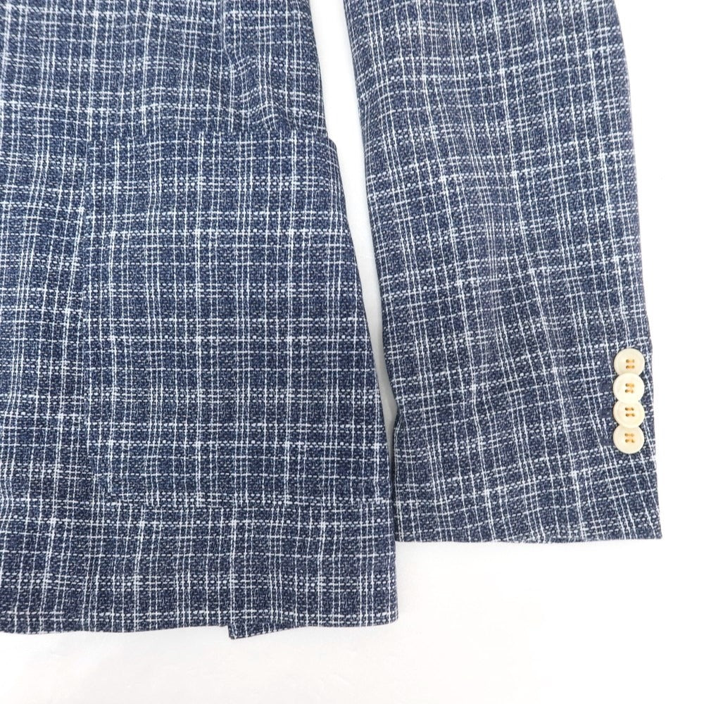 [Used] CIRCOLO 1901 Cotton Jersey Check Casual Jacket Navy x White [46] [Condition Rank B] ​​[Men&