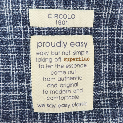 [Used] CIRCOLO 1901 Cotton Jersey Check Casual Jacket Navy x White [46] [Condition Rank B] ​​[Men&