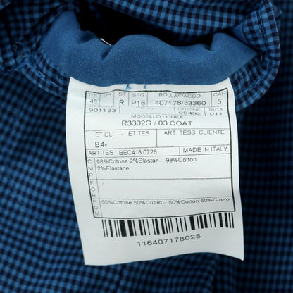 [Used] BOGLIOLI Cotton Check 3B Casual Jacket Light Blue x Navy [46] [Condition Rank B] ​​[Men&