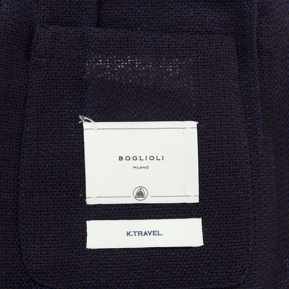 [Used] BOGLIOLI K.TRAVEL Cotton Polyester Linen 3B Casual Jacket Navy x Brown [46] [Condition Rank B] ​​[Men&