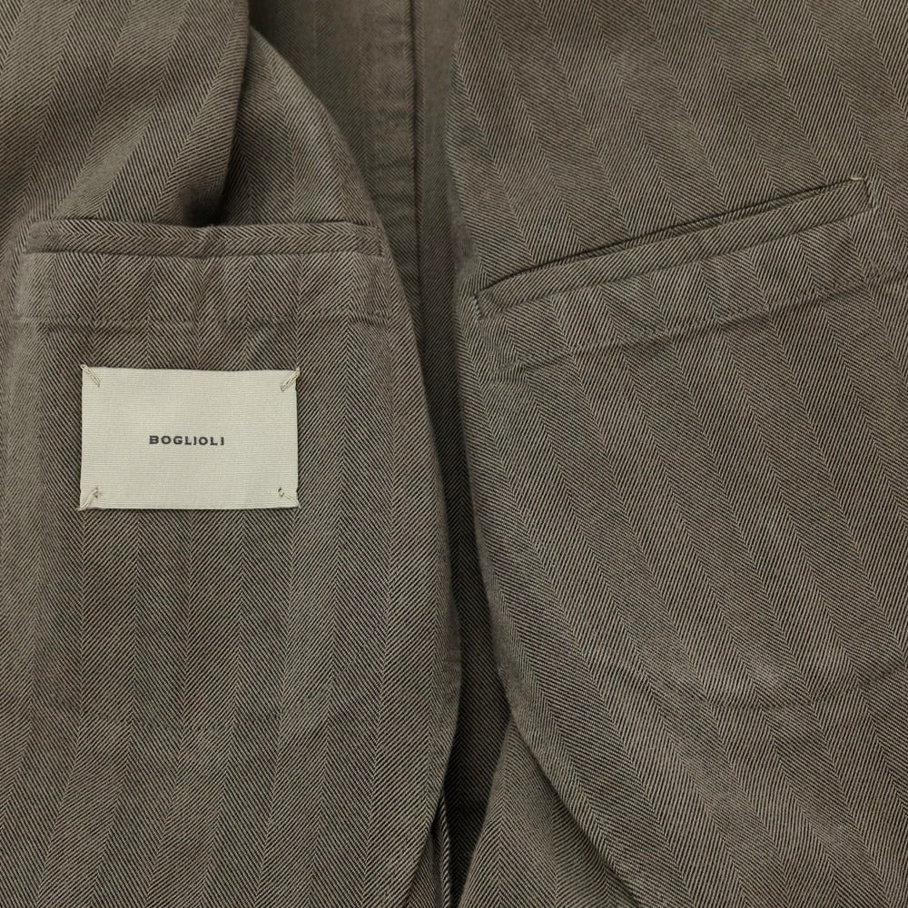 [Used] BOGLIOLI COAT Cotton Herringbone 3B Casual Jacket Warm Gray [48] [Condition Rank C] [Men&