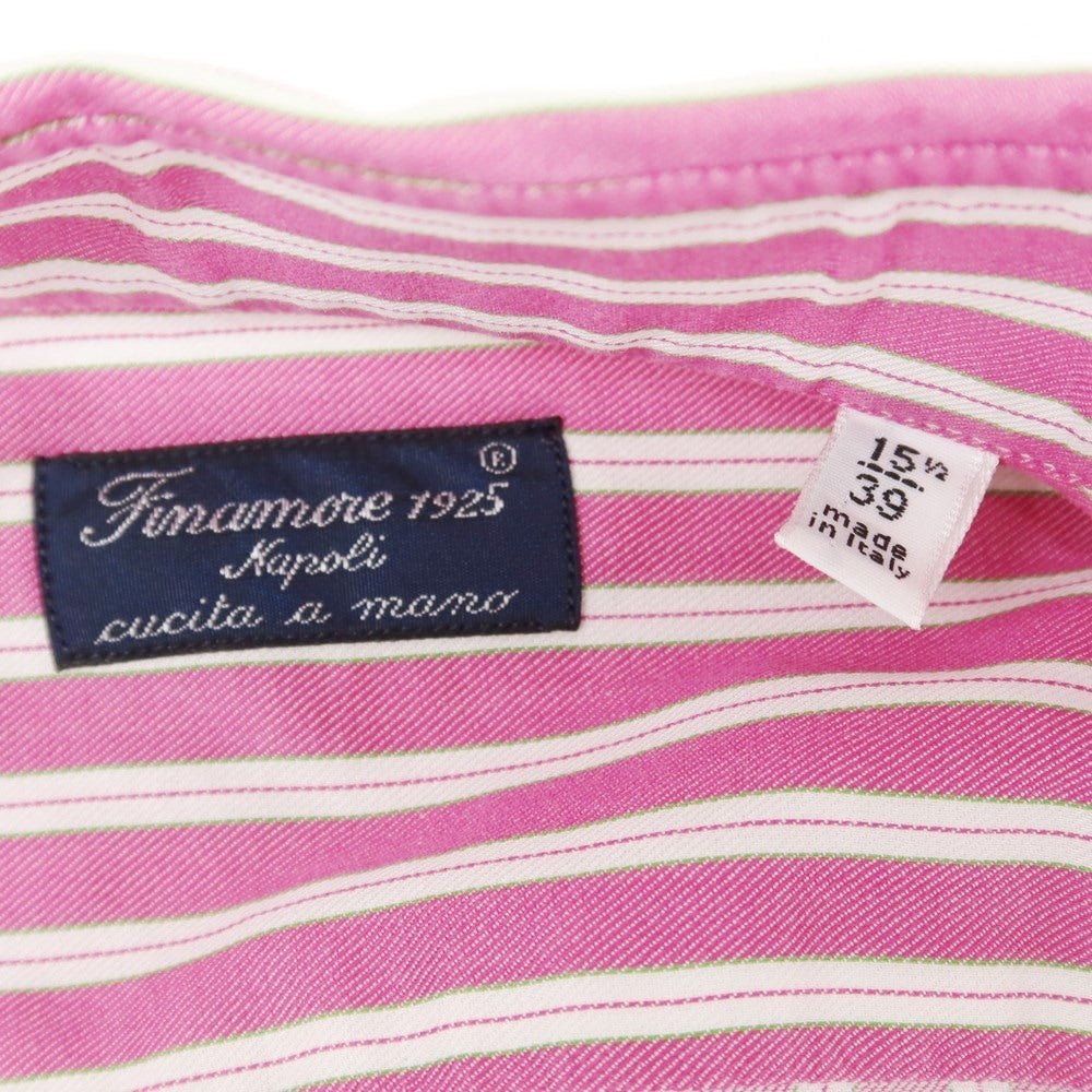 [Used] Finamore Cotton Button-down Casual Shirt Pink x White [Size 39] [PNK] [S/S/A/W] [Condition Rank B] ​​[Men&