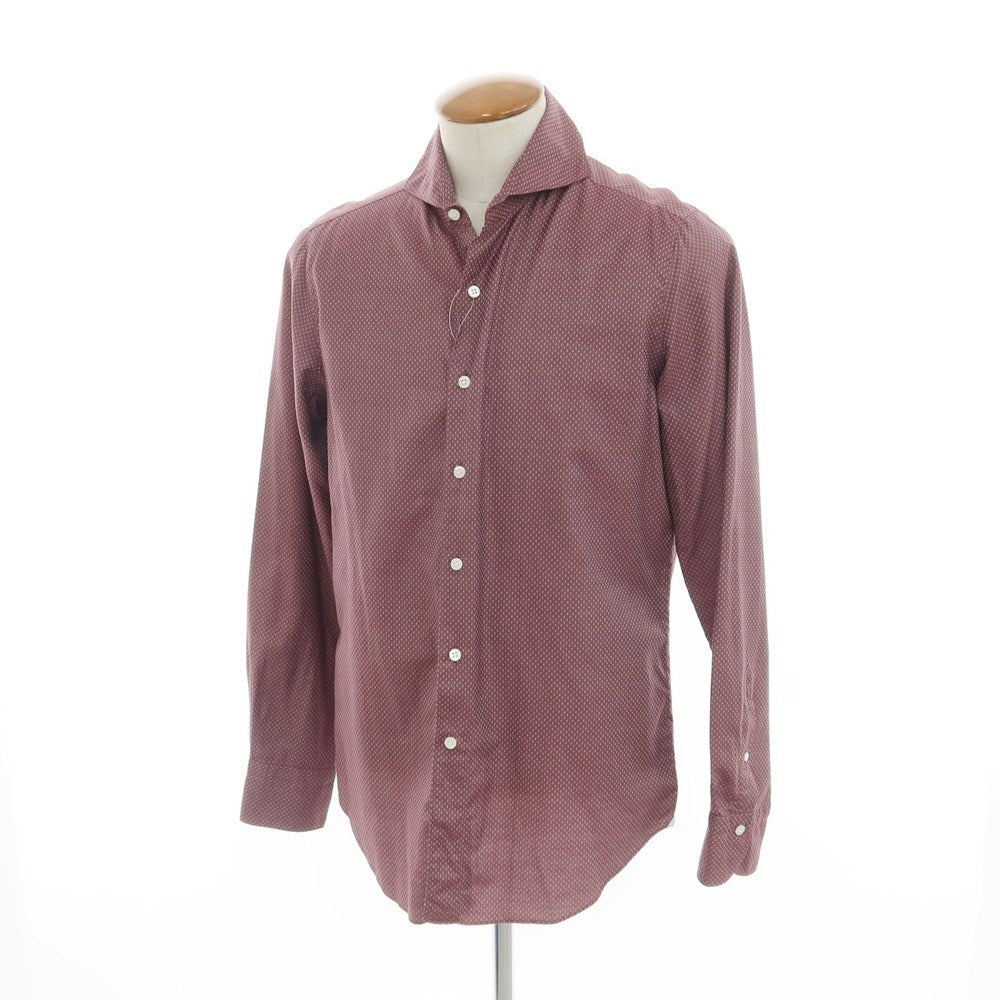 [Used] Finamore Cotton Horizontal Collar Casual Shirt Bordeaux x White [Size 40] [RED] [S/S/A/W] [Condition Rank B] ​​[Men&