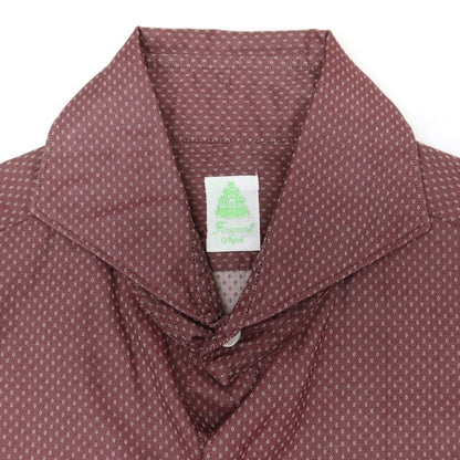 [Used] Finamore Cotton Horizontal Collar Casual Shirt Bordeaux x White [Size 40] [RED] [S/S/A/W] [Condition Rank B] ​​[Men&