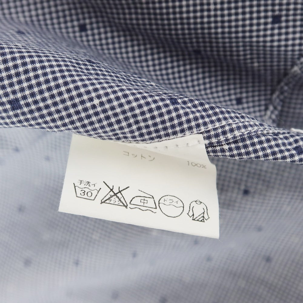 [Used] Finamore Cotton Horizontal Collar Casual Shirt Navy x White [Size 40] [NVY] [S/S/A/W] [Condition Rank C] [Men&