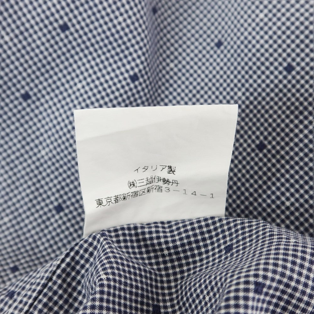 [Used] Finamore Cotton Horizontal Collar Casual Shirt Navy x White [Size 40] [NVY] [S/S/A/W] [Condition Rank C] [Men&