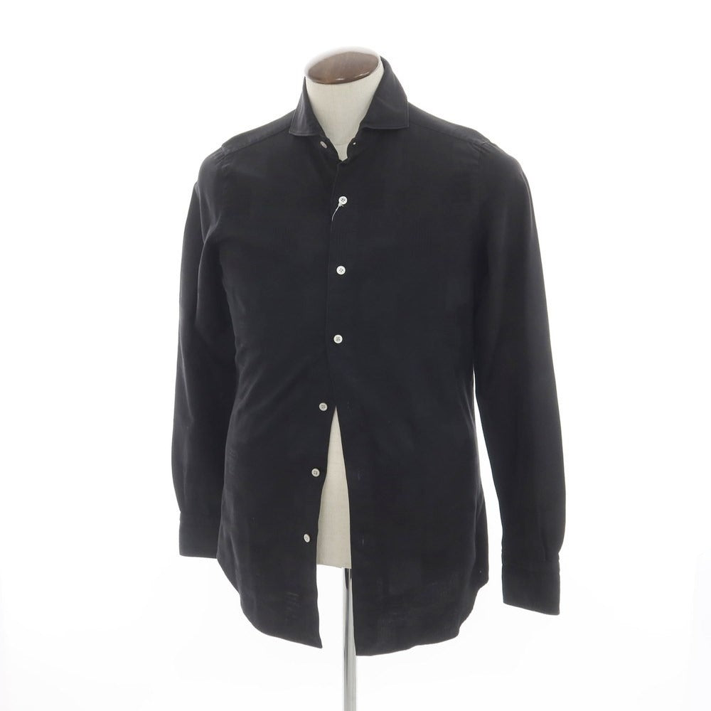 [Used] Finamore Cotton Horizontal Collar Casual Shirt Black [Size 41] [BLK] [S/S/A/W] [Condition Rank C] [Men&