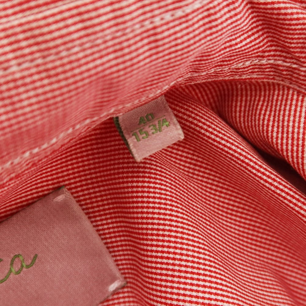 [Used] Bagutta Cotton Check Wide Collar Casual Shirt Red x White [Size 40] [RED] [S/S/A/W] [Condition Rank B] ​​[Men&