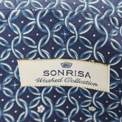 [Used] SONRISA Cotton Wide Collar Casual Shirt Dark Navy x White [Size 39] [NVY] [S/S/A/W] [Condition Rank B] ​​[Men&